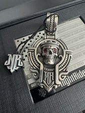 Night Rider Jewelry Guardian Pendant In Red Garnett Sterling Silver No Reserve!