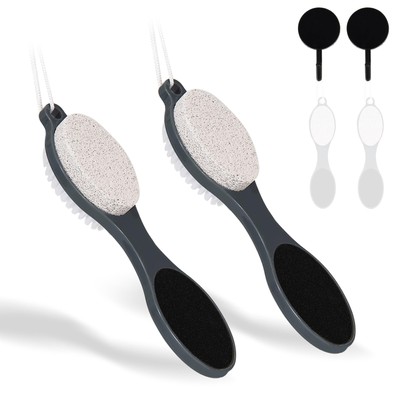 2 Pcs 4-In-1 Foot File Callus Remover Foot Scrubber Dead Skin Remover Tools