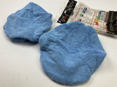NEW 9'' - 10'' Terry Microfiber Bonnet Orbital Car Buff Bonnet Pads (PAIR)