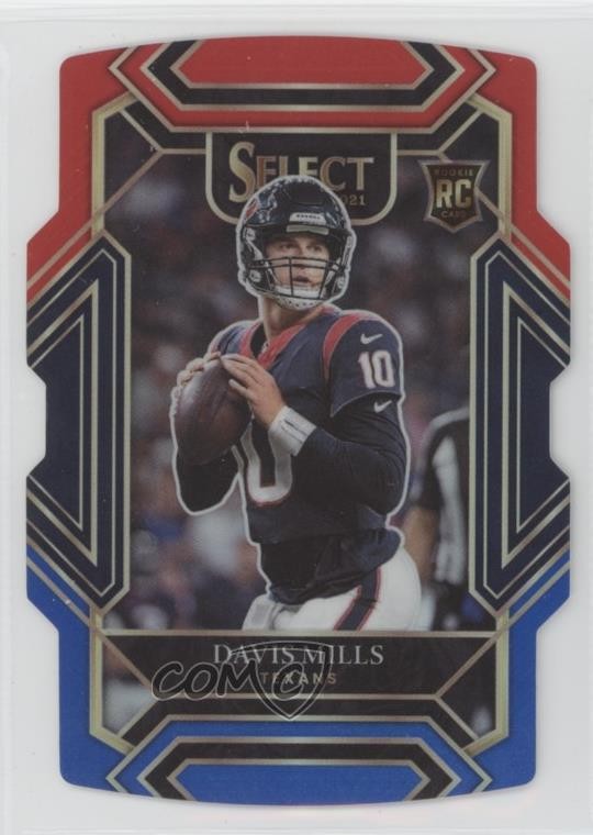 2021 Panini Select Club Level Red & Blue Prizm Die-Cut Davis Mills #265 1mo1