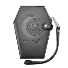 Large Coffin Wallet – Horror Coffin Purse – Spooky Goth Skull Wallet for Wome...