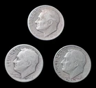 1948 1948-D 1949 Roosevelt Silver Dime Lot (3) 90% Silver US Coins Estate Find