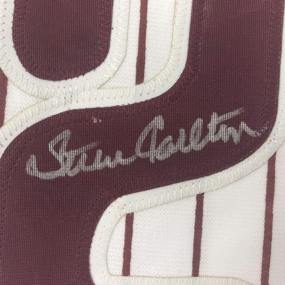 Autographed/Signed Steve Carlton Philadelphia Pinstripe Baseball Jersey JSA COA - Image 3 of 4