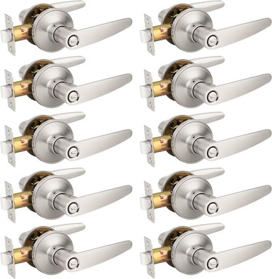 Probrico (10 Pack)Privacy Door Lever Door Handle for Bedroom or Bathroom Keyless