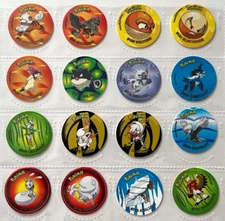 2023 TAZOS POKEMON HISUI - Full Set 16/16 Pogs Flips Taps PERU Growlithe Voltore