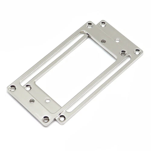 2x Flat Metal Guitar Humbucker Pickup Mounting Ring Pickups Cover Frame Silver