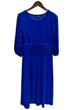 Antthony Studio Stretch Knit Lace-Up Corset Front Midi Dress RoyalBlue