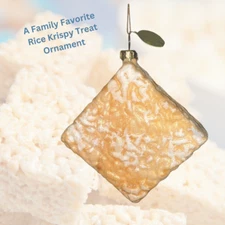 Cody Foster Glass Ornament Marshmallow Rice Krispy Treat Dessert Nostalgic Food