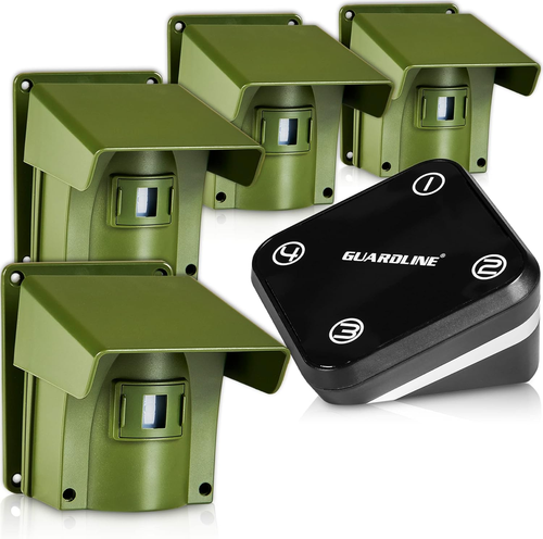 1320 Foot Range Wireless Driveway Alarm [4 Motion Detector Alarm Sensors & 1 Rec