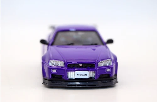1/43 Alu Diecast Auto Modell Nissan GT-R R34 Sportwagen lila - Bild 5 von 10