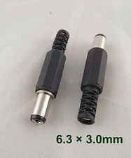 10x 6.3 x 3.0mm DC Power Cable Male Plug Connector Adapter Plastic CCTV Charger
