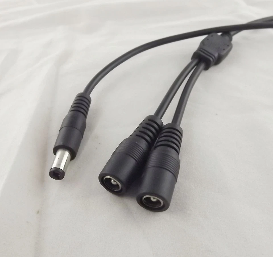 CCTV DC Power Plug 1 Male To 2 Female Jack Cable Splitter 5.5mm x 2.5mm Adapter - Image 4 of 4