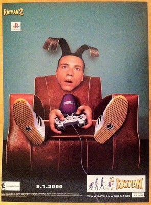 2000 Rayman 2 Playstation PS1 Vintage Print Ad/Poster Official Video Game Art