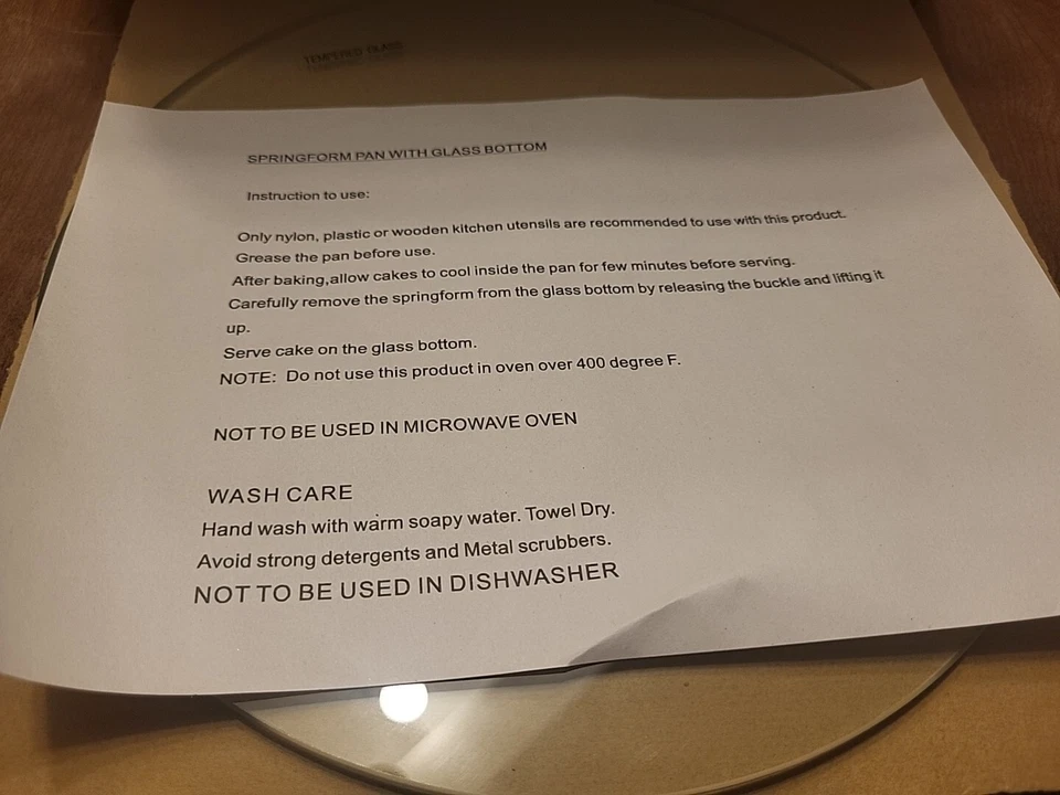 Base de vidrio Springform Pan parte inferior 9" Pan Select Hw0133 Chefs Basics Foto 3 de 4