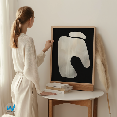 Minimalist Black and White Abstract Wall Art Set of 3 Posters Home Decor - Picture 11 of 16