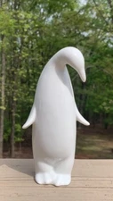 Crowning Touch Collection 6 Inch White Porcelain Mother Penguin Statue Japan