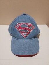 Supergirl Blue/Gray Girls Hat Supergirl Logo Adjustable Preowned
