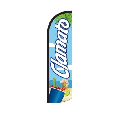 Clamato Swooper Flutter Feather Flag | 3ft W x 11.5ft Tall