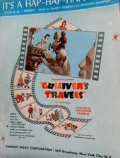 1939 It's A Hap-Hap-Happy Day, Gulliver's Travels Fleischer Vintage Sheet Music