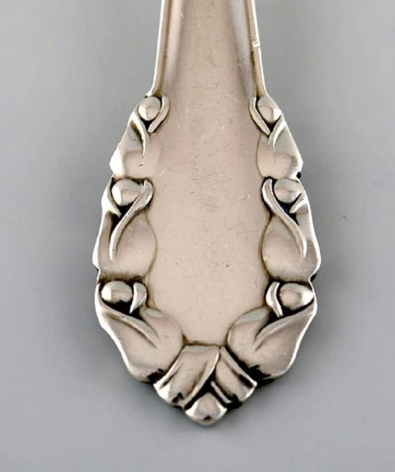 Georg Jensen "Lirio del valle" cuchara infantil en plata de ley. 3 uds. Foto 3 de 4