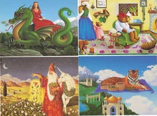 Celestial Seasonings unused chrome postcards 11 DIFFERENT (C) 1998 Size 4x5 in.