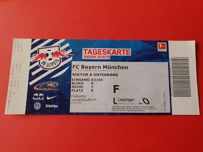 Used Ticket 2018/19 Bundesliga RB Leipzig vs FC Bayern Munich