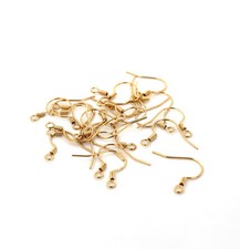 Gold Stainless Steel Earrings - French Hooks - 18mm x 20mm - 10 Pieces - FD710