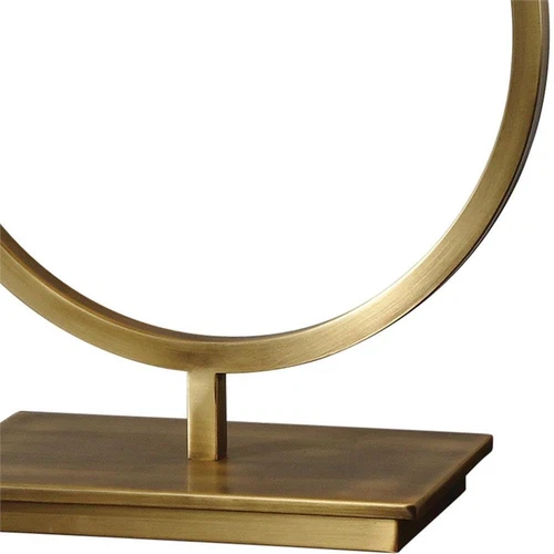 Uttermost Duara Metal Circle Table Lamp in Plated Brushed Brass/White - Picture 5 of 7