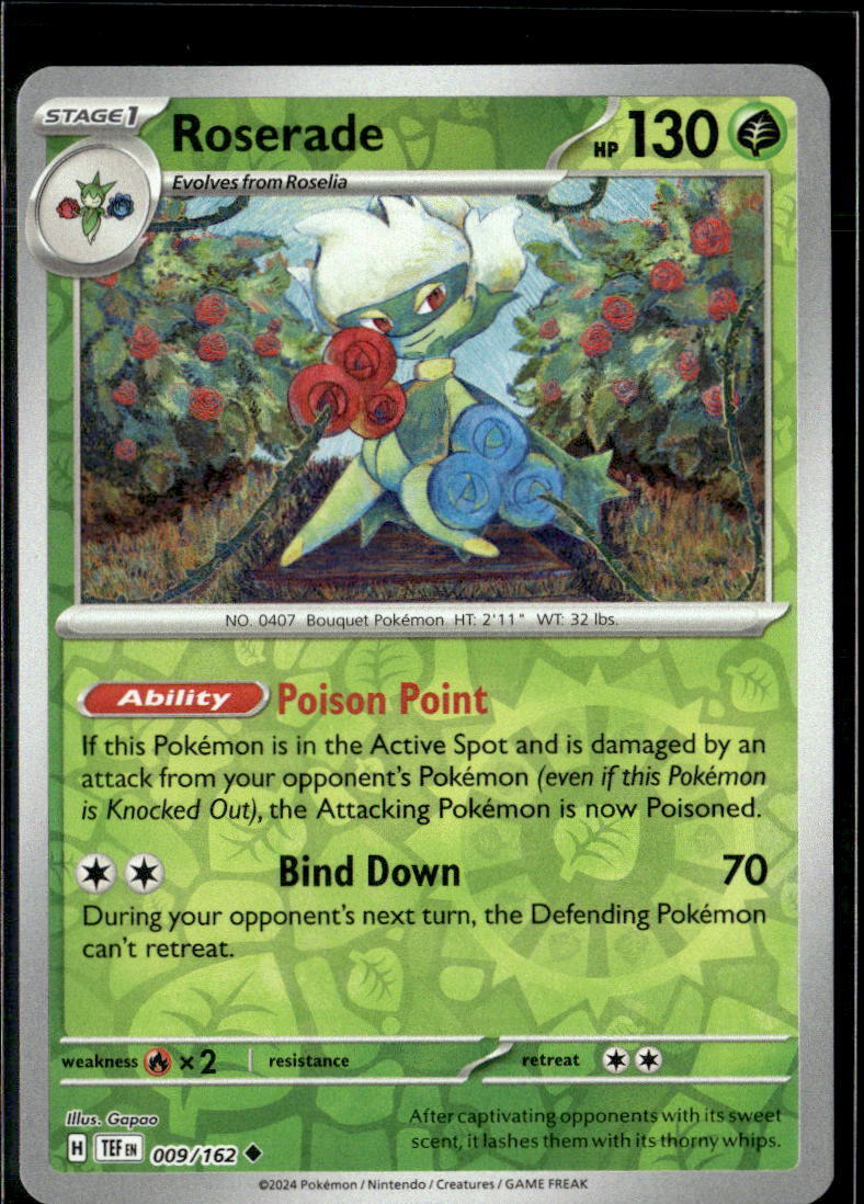 Pokemon Roserade 009/162 Temporal Forces Reverse Holo Uncommon 5 Card Lot