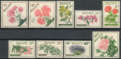 Fürstentum MÜNCHEN 1959 BLUMEN FLOWERS FLOWERS BLUMEN POSTFRISCH ** MICHEL 609-617