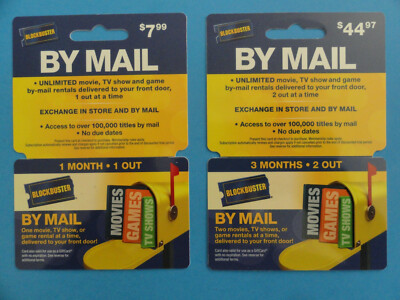 BLOCKBUSTER VIDEO BY MAIL PROMO CARD (2) AUTHENTIC -BRAND NEW NEVER USED - RARE
