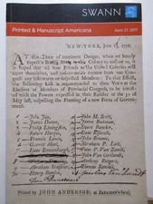 SWANN AUCTION CATALOG Printed & Manuscript Americana April 27, 2017