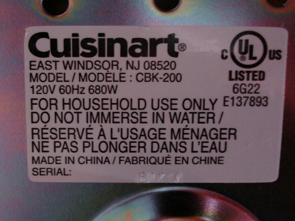 Cuisinart CBK-200 Convection Breadmaker W/Manual-Recipe Book -Tested/Works Great - Image 2 of 4