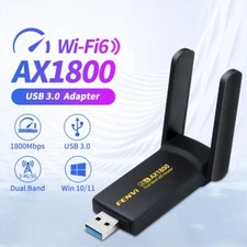 AX1800 WiFi 6 USB 3.0 Dual Band 802.11ax Wireless USB WiFi Adapter for Win 10/11
