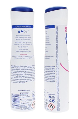 Nivea Invisible Clear Black & White Antiperspirant 72H Active Protect 150ml - Picture 2 of 2