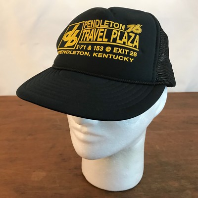 Union 76 Pendleton Travel Plaza Black Polyester Snapback Trucker Cap Hat CH18