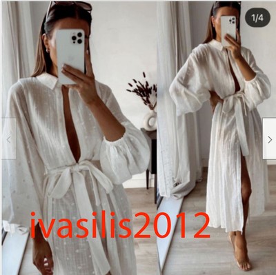 Womens Zara Trenches | Long Kimono Limited Edition Light Blue — Piwi  Blackpearl