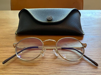 MOSCOT DOV 45 21-145 SUNGLASSES SILVER FRAME CLEAR LENS WITH CASE