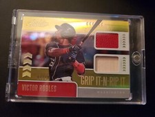 Victor Robles 2020 Panini Absolute Dual Jersey Bat GNR-VR #9/10 Grip IT-N-RIP It