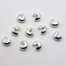 200 Pcs Silver Plated Metal Crimp Beads Covers 5mm Jewelry Making Carft DIY