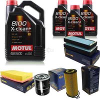 8L Inspektionspaket Set Motul 8100 X-Clean+ 5W-30 MotoröL SCT Filter 11379824