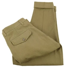 AMI ALEXANDRE MATTIUSSI Taupe CARROT Pleated Cropped Cotton Pants XL NWT