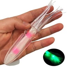 6" Octopus Lures Glow in Dark Luminous Bulb Squid Soft Trolling 0.705oz Bait