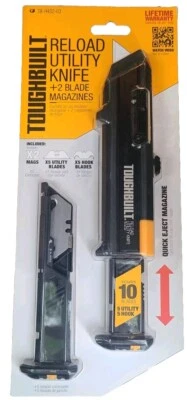 ToughBuilt 6.5 in. Retractable Reloading Utility Knife Black 1 pc