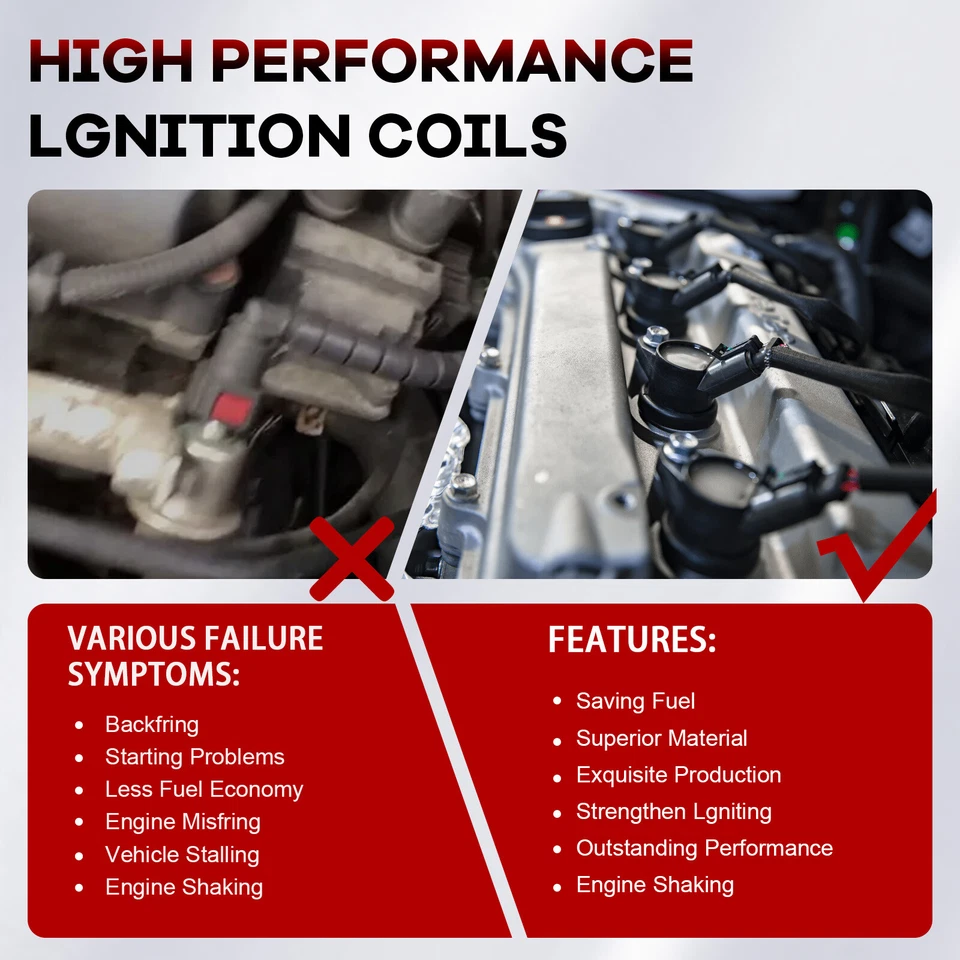 For 2005-2009 Chevrolet Equinox 3.4L V6 Ignition Coil & 6× Spark Plug Foto 2 de 4