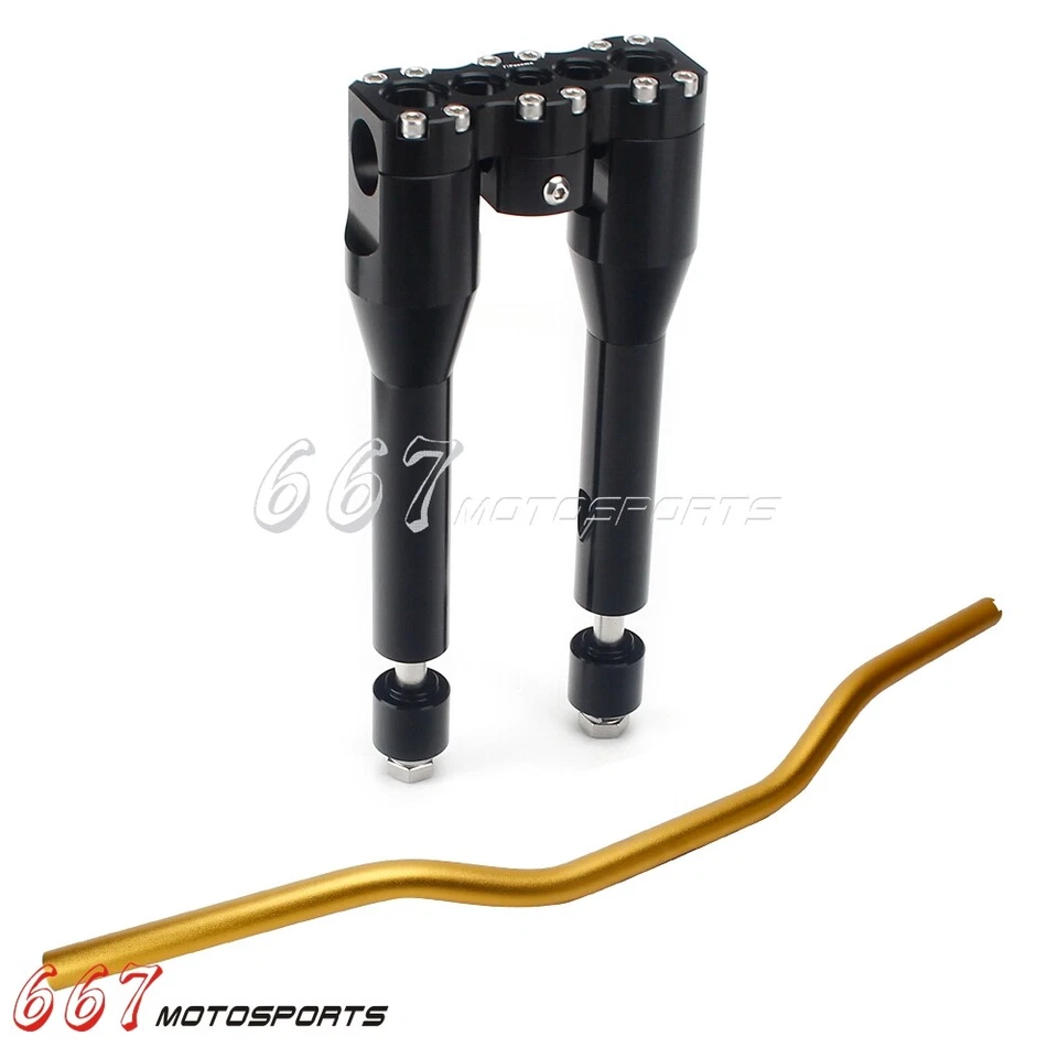 Kit elevador y manillar de motocicleta de 1" para Harley Dyna Softail Street Bob Sportster Foto 3 de 4