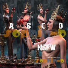 Evil Queen Gal NSFW Sexy Resin 1:4 Model Kit Unpainted 3d Print GK Statue Figure