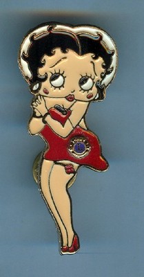 Lions Club Pins - Cartoon Betty Boop in Red Dress