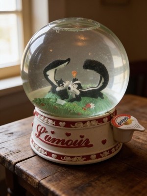 Warner Bros. Pepe Le Pew and Penelope L'amour Musical Snow Globe