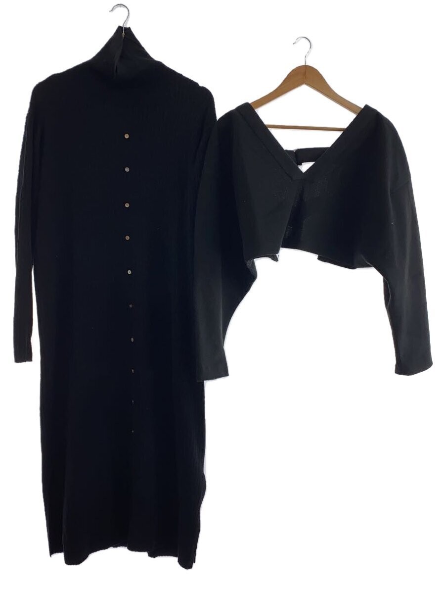Ameri VINTAGE - Ameri VINTAGE　LAYERED KNIT DRESS Ameri Layered Knit Dress Long Sleeve Polyester Black Free